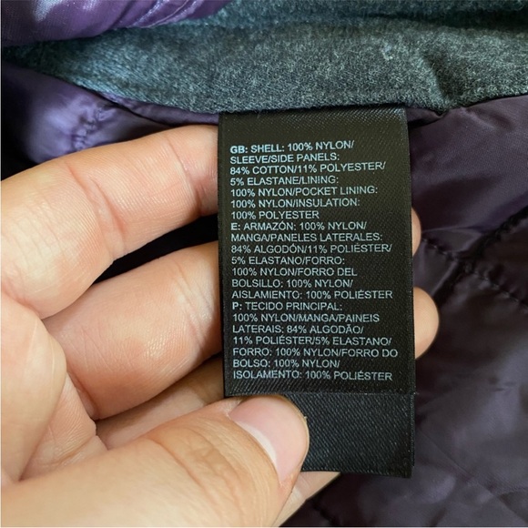 North face endeavor thermoball quilted hybrid‎ jacket grey/purple size small - Picture 11 of 13